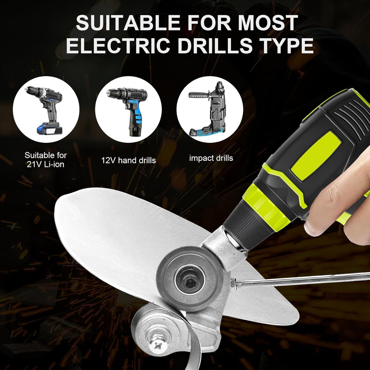 🔥Sheet Metal Cutter Drill Attachment 🛠️