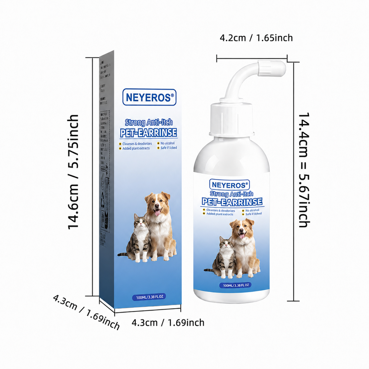 Gentle Pet Ear Wash | Odor-Free Cleaning for Dogs & Cats
