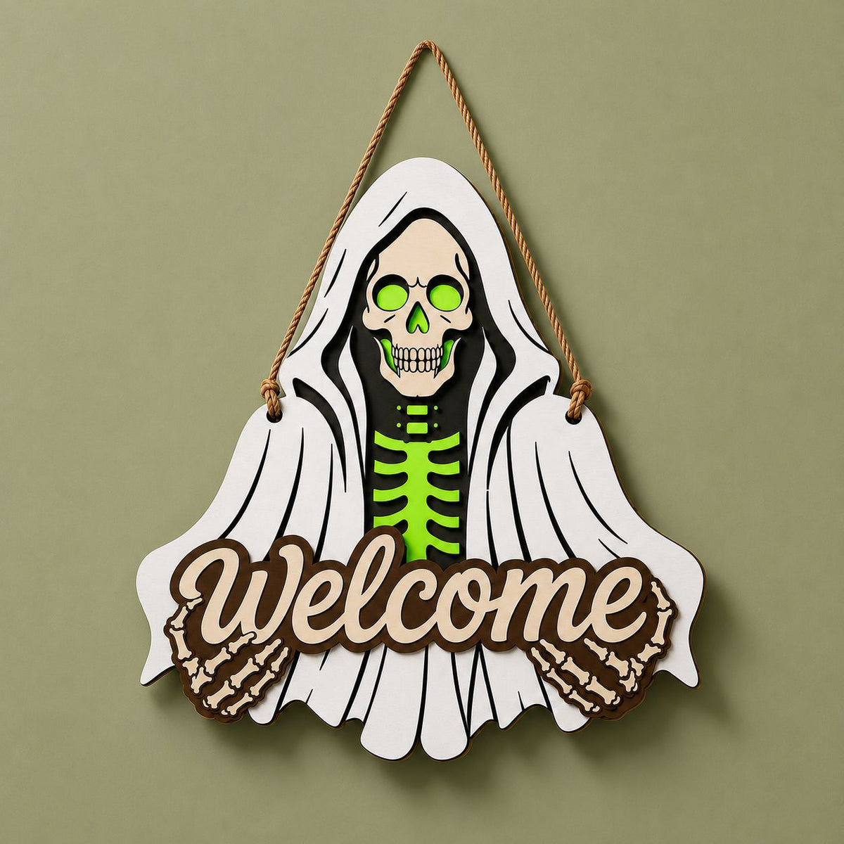 Glow-In-The-Dark Halloween Welcome Sign
