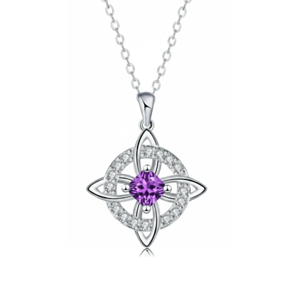 Mystical Birthstone Witches Knot Necklace – Natural Crystal🔮💞Protect Your Loved Ones