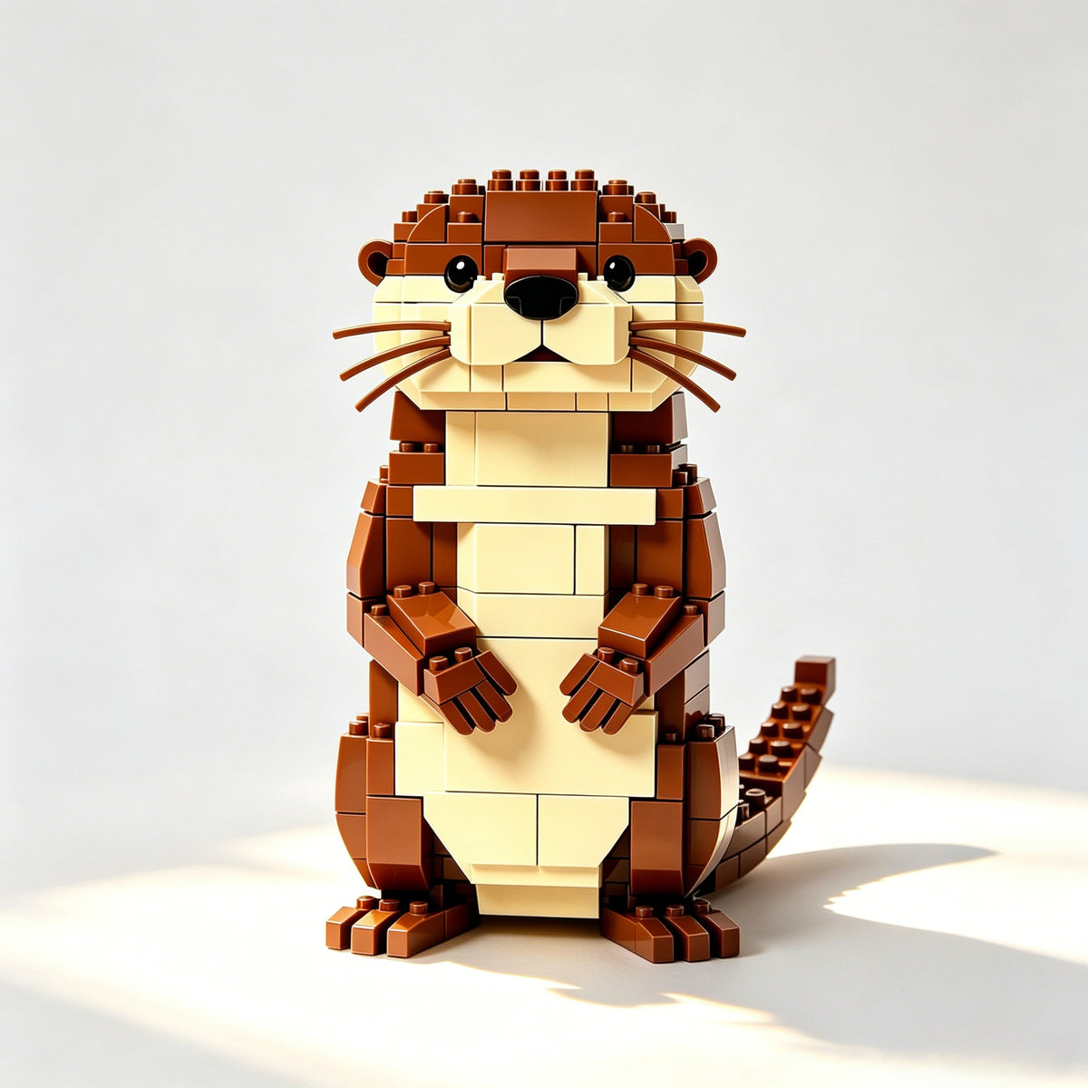 Kawaii Otter Holding Heart Building Blocks